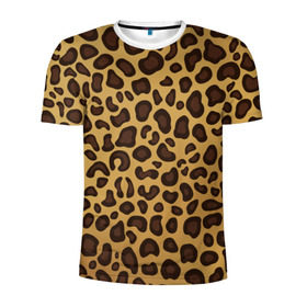 Мужская футболка 3D спортивная с принтом Окрас леопарда , 100% полиэстер с улучшенными характеристиками | приталенный силуэт, круглая горловина, широкие плечи, сужается к линии бедра | арт | животные | леопард | окрас
