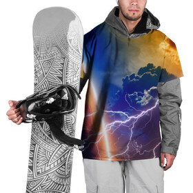 Накидка на куртку 3D с принтом Гроза , 100% полиэстер |  | Тематика изображения на принте: гроза | красота | планета | энергия