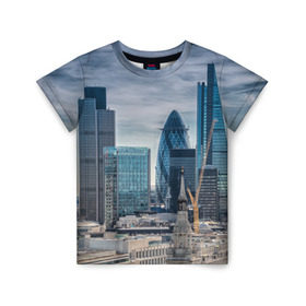 Детская футболка 3D с принтом London , 100% гипоаллергенный полиэфир | прямой крой, круглый вырез горловины, длина до линии бедер, чуть спущенное плечо, ткань немного тянется | england | europe | london | англия | великобритания | высотки | королева | лондон | мегаполис | туризм