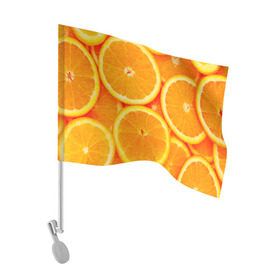 Флаг для автомобиля с принтом Апельсины , 100% полиэстер | Размер: 30*21 см | апельсин | долька | цитрус