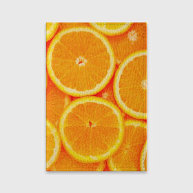 Обложка для паспорта матовая кожа с принтом Апельсины , натуральная матовая кожа | размер 19,3 х 13,7 см; прозрачные пластиковые крепления | Тематика изображения на принте: апельсин | долька | цитрус