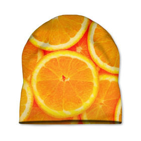 Шапка 3D с принтом Апельсины , 100% полиэстер | универсальный размер, печать по всей поверхности изделия | апельсин | долька | цитрус