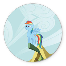 Коврик круглый с принтом Rainbow , резина и полиэстер | круглая форма, изображение наносится на всю лицевую часть | my little pony | луна | пинки пай | пони | рарити | рейнбоу дэш | селестия | сумеречная искорка | флаттершай | эплджек