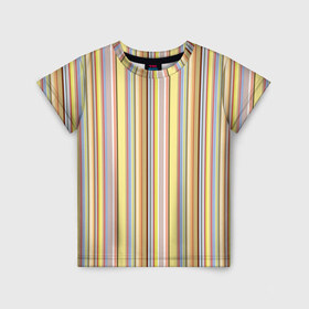Детская футболка 3D с принтом Полоски , 100% гипоаллергенный полиэфир | прямой крой, круглый вырез горловины, длина до линии бедер, чуть спущенное плечо, ткань немного тянется | полоски | полосы | разноцветные | текстура