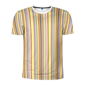 Мужская футболка 3D спортивная с принтом Полоски , 100% полиэстер с улучшенными характеристиками | приталенный силуэт, круглая горловина, широкие плечи, сужается к линии бедра | полоски | полосы | разноцветные | текстура