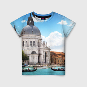 Детская футболка 3D с принтом Венеция , 100% гипоаллергенный полиэфир | прямой крой, круглый вырез горловины, длина до линии бедер, чуть спущенное плечо, ткань немного тянется | europe | italy | venice | венеция | вода | европа | ес | италия | каникулы | лодки | отдых | отпуск | солнце | туризм