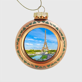 Стеклянный ёлочный шар с принтом Париж , Стекло | Диаметр: 80 мм | Тематика изображения на принте: france | paris | париж | франция | эйфелева башня
