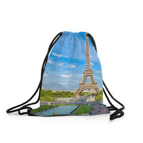Рюкзак-мешок 3D с принтом Париж , 100% полиэстер | плотность ткани — 200 г/м2, размер — 35 х 45 см; лямки — толстые шнурки, застежка на шнуровке, без карманов и подкладки | Тематика изображения на принте: france | paris | париж | франция | эйфелева башня