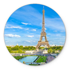 Коврик круглый с принтом Париж , резина и полиэстер | круглая форма, изображение наносится на всю лицевую часть | france | paris | париж | франция | эйфелева башня