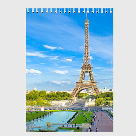 Скетчбук с принтом Париж , 100% бумага
 | 48 листов, плотность листов — 100 г/м2, плотность картонной обложки — 250 г/м2. Листы скреплены сверху удобной пружинной спиралью | Тематика изображения на принте: france | paris | париж | франция | эйфелева башня
