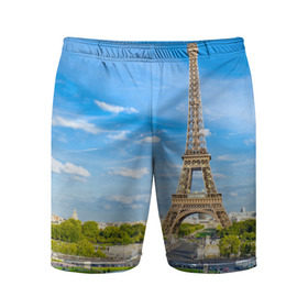 Мужские шорты 3D спортивные с принтом Париж ,  |  | france | paris | париж | франция | эйфелева башня