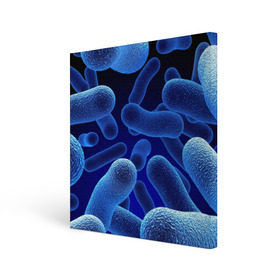 Холст квадратный с принтом Молекула , 100% ПВХ |  | медицина | микроб | молекула | синяя