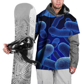 Накидка на куртку 3D с принтом Молекула , 100% полиэстер |  | Тематика изображения на принте: медицина | микроб | молекула | синяя