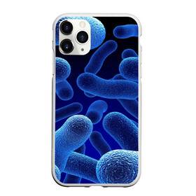 Чехол для iPhone 11 Pro Max матовый с принтом Молекула , Силикон |  | медицина | микроб | молекула | синяя