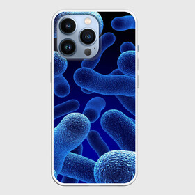 Чехол для iPhone 13 Pro с принтом Молекула ,  |  | медицина | микроб | молекула | синяя