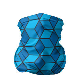 Бандана-труба 3D с принтом Blue cube , 100% полиэстер, ткань с особыми свойствами — Activecool | плотность 150‒180 г/м2; хорошо тянется, но сохраняет форму | кубы | паттерн | синий