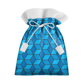 Подарочный 3D мешок с принтом Blue cube , 100% полиэстер | Размер: 29*39 см | Тематика изображения на принте: кубы | паттерн | синий