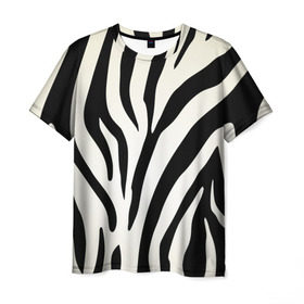 Мужская футболка 3D с принтом Раскрас зебры , 100% полиэфир | прямой крой, круглый вырез горловины, длина до линии бедер | Тематика изображения на принте: абстракция | арт | животные | зебра | полосы | раскрас