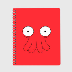 Тетрадь с принтом Zoidberg , 100% бумага | 48 листов, плотность листов — 60 г/м2, плотность картонной обложки — 250 г/м2. Листы скреплены сбоку удобной пружинной спиралью. Уголки страниц и обложки скругленные. Цвет линий — светло-серый
 | Тематика изображения на принте: futurama | zoidberg | доктор | зойдберг | футурама