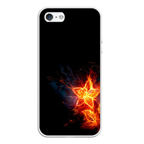 Чехол для iPhone 5/5S матовый с принтом Огненный цветок , Силикон | Область печати: задняя сторона чехла, без боковых панелей | огненный | огонь | пламя | цветок | цветы