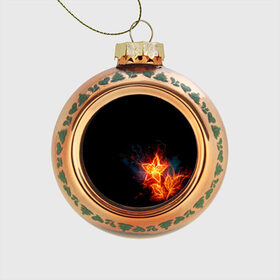 Стеклянный ёлочный шар с принтом Огненный цветок , Стекло | Диаметр: 80 мм | огненный | огонь | пламя | цветок | цветы