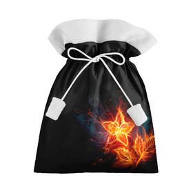 Подарочный 3D мешок с принтом Огненный цветок , 100% полиэстер | Размер: 29*39 см | Тематика изображения на принте: огненный | огонь | пламя | цветок | цветы