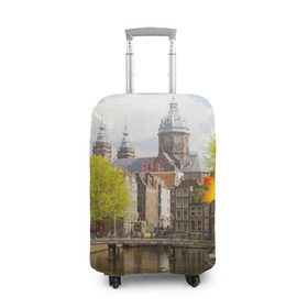 Чехол для чемодана 3D с принтом Amsterdam , 86% полиэфир, 14% спандекс | двустороннее нанесение принта, прорези для ручек и колес | нидерланды | пейзаж