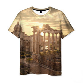 Мужская футболка 3D с принтом Рим , 100% полиэфир | прямой крой, круглый вырез горловины, длина до линии бедер | europe | italy | rome | vatican | архитектура | ватикан | европа | италия | папа римский | развалины | рим | руины
