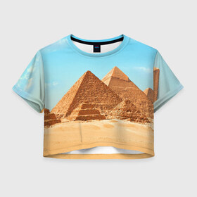 Женская футболка 3D укороченная с принтом Египет , 100% полиэстер | круглая горловина, длина футболки до линии талии, рукава с отворотами | africa | cairo | egypt | африка | верблюд | дайвинг | египет | жара | зной | каир | каникулы | отдых | отпуск | песок | пирамида хеопса | пирамиды | пустыня | солнце | туризм | хургада