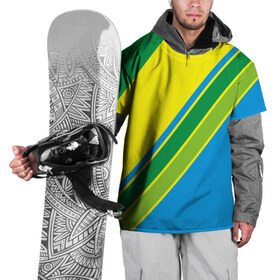 Накидка на куртку 3D с принтом Линии , 100% полиэстер |  | абстракция | желтый | зеленый | линии | полоски | полосы | разноцветные | синий | текстура