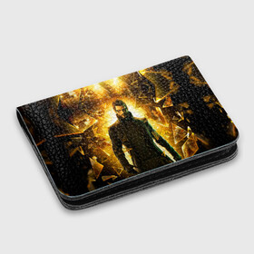 Картхолдер с принтом с принтом Deus Ex , натуральная матовая кожа | размер 7,3 х 10 см; кардхолдер имеет 4 кармана для карт; | deus ex | human revolution | mankind divided | адам дженсен | деус экс