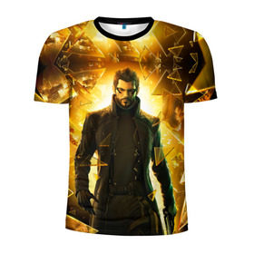 Мужская футболка 3D спортивная с принтом Deus Ex , 100% полиэстер с улучшенными характеристиками | приталенный силуэт, круглая горловина, широкие плечи, сужается к линии бедра | Тематика изображения на принте: deus ex | human revolution | mankind divided | адам дженсен | деус экс