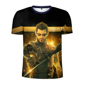 Мужская футболка 3D спортивная с принтом Deus Ex , 100% полиэстер с улучшенными характеристиками | приталенный силуэт, круглая горловина, широкие плечи, сужается к линии бедра | deus ex | human revolution | mankind divided | адам дженсен | деус экс