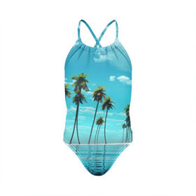 Детский купальник 3D с принтом Фиджи , Полиэстер 85%, Спандекс 15% | Слитный крой, подклад по переду изделия, узкие бретели | архипелаг | загар | каникулы | королевство | море | остров | отдых | отпуск | пальмы | песок | рай | солнце | тихий океан | туризм | фиджи