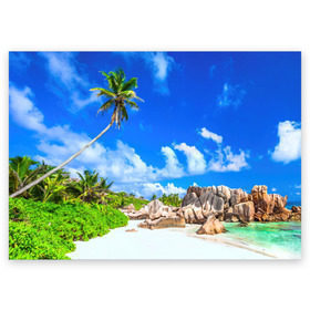 Поздравительная открытка с принтом Сейшельские острова , 100% бумага | плотность бумаги 280 г/м2, матовая, на обратной стороне линовка и место для марки
 | Тематика изображения на принте: seychelles | восточная африка | индийский океан | каникулы | море | островное государство | отдых | отпуск | пальмы | песок | пляж | приключение | путешествие | рай | сейшелы | сейшельские острова | туризм