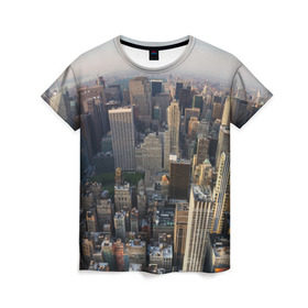 Женская футболка 3D с принтом New York , 100% полиэфир ( синтетическое хлопкоподобное полотно) | прямой крой, круглый вырез горловины, длина до линии бедер | america | new york | usa | америка | высотки | мегаполис | нью йорк | столица мира | сша | штаты