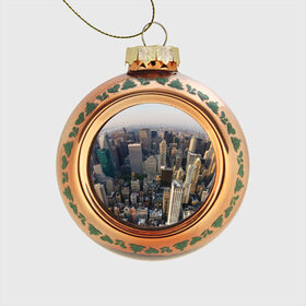 Стеклянный ёлочный шар с принтом New York , Стекло | Диаметр: 80 мм | america | new york | usa | америка | высотки | мегаполис | нью йорк | столица мира | сша | штаты