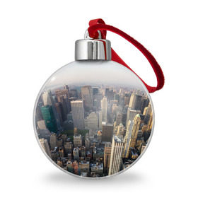 Ёлочный шар с принтом New York , Пластик | Диаметр: 77 мм | america | new york | usa | америка | высотки | мегаполис | нью йорк | столица мира | сша | штаты