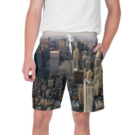 Мужские шорты 3D с принтом New York ,  полиэстер 100% | прямой крой, два кармана без застежек по бокам. Мягкая трикотажная резинка на поясе, внутри которой широкие завязки. Длина чуть выше колен | america | new york | usa | америка | высотки | мегаполис | нью йорк | столица мира | сша | штаты