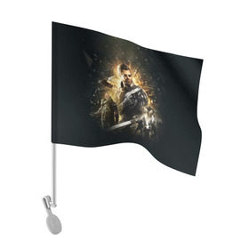 Флаг для автомобиля с принтом Deus Ex: Mankind Divided , 100% полиэстер | Размер: 30*21 см | deus ex | human revolution | mankind divided | адам дженсен | деус экс