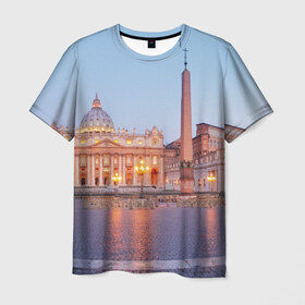 Мужская футболка 3D с принтом Рим , 100% полиэфир | прямой крой, круглый вырез горловины, длина до линии бедер | europe | italy | rome | vatican | архитектура | ватикан | европа | ес | италия | обелиск | папа римский | площадь святого петра | рим | собор