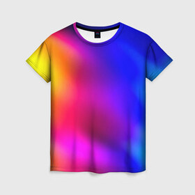 Женская футболка 3D с принтом Краска , 100% полиэфир ( синтетическое хлопкоподобное полотно) | прямой крой, круглый вырез горловины, длина до линии бедер | размытый | разноцветный | яркий