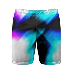 Мужские шорты 3D спортивные с принтом Заштриховка ,  |  | Тематика изображения на принте: пятна | размытый | цветной | яркий