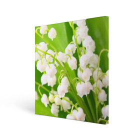 Холст квадратный с принтом Ландыши , 100% ПВХ |  | Тематика изображения на принте: весна | ландыш | цветок