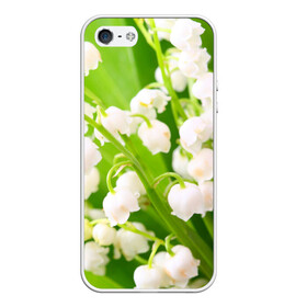 Чехол для iPhone 5/5S матовый с принтом Ландыши , Силикон | Область печати: задняя сторона чехла, без боковых панелей | весна | ландыш | цветок