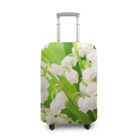 Чехол для чемодана 3D с принтом Ландыши , 86% полиэфир, 14% спандекс | двустороннее нанесение принта, прорези для ручек и колес | весна | ландыш | цветок