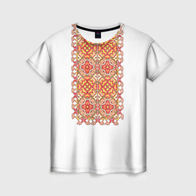 Женская футболка 3D с принтом Вышивка 2 , 100% полиэфир ( синтетическое хлопкоподобное полотно) | прямой крой, круглый вырез горловины, длина до линии бедер | ukraine | вышивка | украина