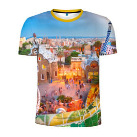 Мужская футболка 3D спортивная с принтом Barcelona , 100% полиэстер с улучшенными характеристиками | приталенный силуэт, круглая горловина, широкие плечи, сужается к линии бедра | europe | spain | барселона | европа | ес | испания | туризм