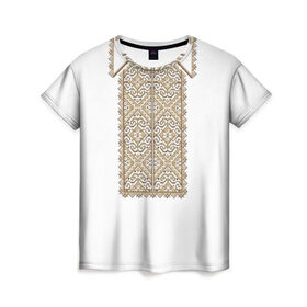 Женская футболка 3D с принтом Вышивка 8 , 100% полиэфир ( синтетическое хлопкоподобное полотно) | прямой крой, круглый вырез горловины, длина до линии бедер | ukraine | вышивка | украина