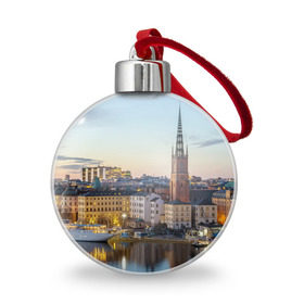 Ёлочный шар с принтом Швеция , Пластик | Диаметр: 77 мм | europe | stockholm | sweden | европа | ес | каникулы | отпуск | стокгольм | туризм | швеция